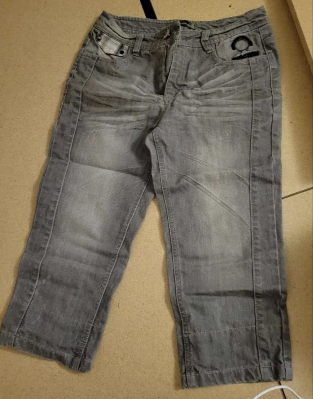 Gray Washed Casual Jeans